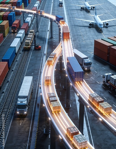 High Speed Freight Transportation Network with Cargo Containers and Urban Logistics System
