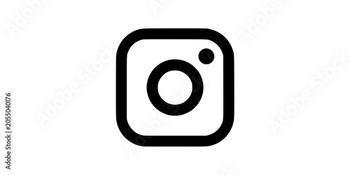 Instagram Logo with a Camera Icon and a Dot on a Square Background Featuring Social Media, App, Black with White and Photography Elements