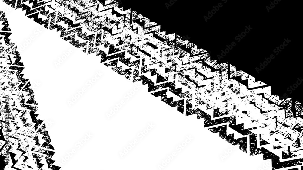 Fototapeta premium Geometric tire tread grunge background in monochrome 