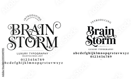 Brain storm typography design luxury fonts charleston black and helvetica neue light