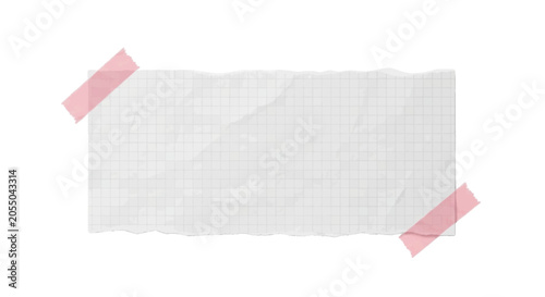 Minimal black silhouette icon, simple flat vector, bold black shape, no, no shading torn piece of grid paper with pink washi tape on a, flat icon style