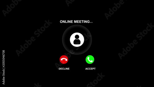 Incoming Online Meeting Call Notification Accept or Decline Conference Interface Digital Communication Remote Work Smartphone App Screen Business Technology Virtual Collaboration