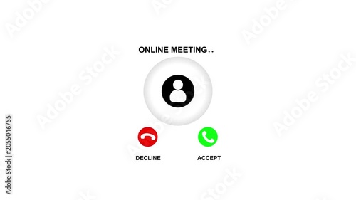 Online Meeting Call Notification Accept or Decline Conference Interface Digital Communication Remote Work Virtual Collaboration Business Technology Smartphone App Screen