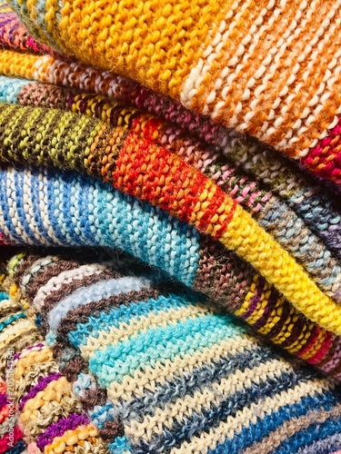 Obraz na plátně colorful wool blanket