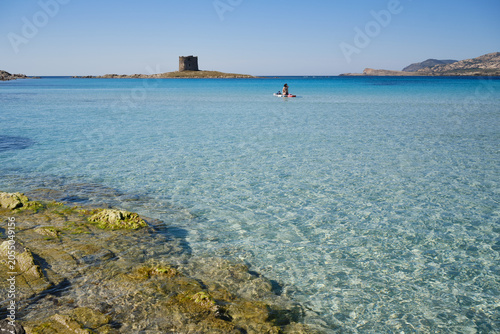 La Pelosa beach with its turquoise waters, Sardinia, Italy