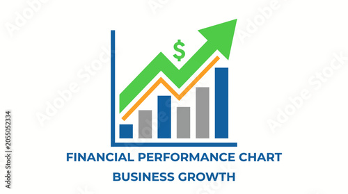 Bild auf Leinwand Business Growth Arrow Ascending on Financial Performance Chart