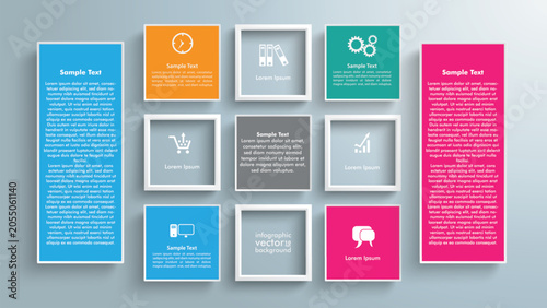 Photography Pres 5 Squares 4 Frames Design Infographic