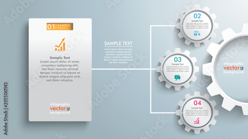 Pres Menu Network Symbol Infographic 3 Gears