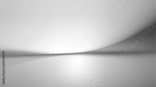 Photos 3d studio limbo background with gradient grey walls, gray floor, white silver glowing light, realistic vector background
