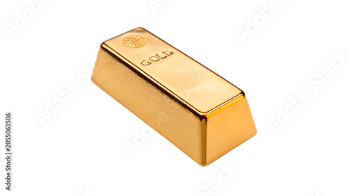 Φωτογραφία Shiny metallic precious heavy gold bar ingot wealth investment isolated on trans