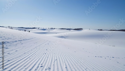 Serene Winter Hills Under Clear Blue Sky