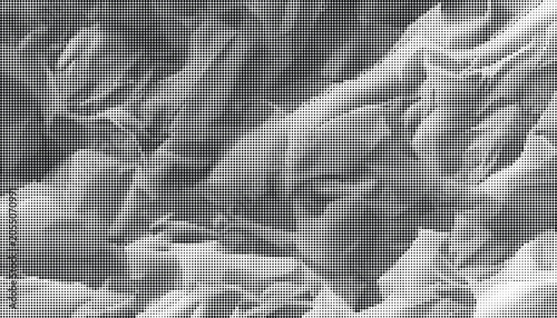 Tableau sur toile Crinkled paper with transparent background on a flat surface looks chaotic
