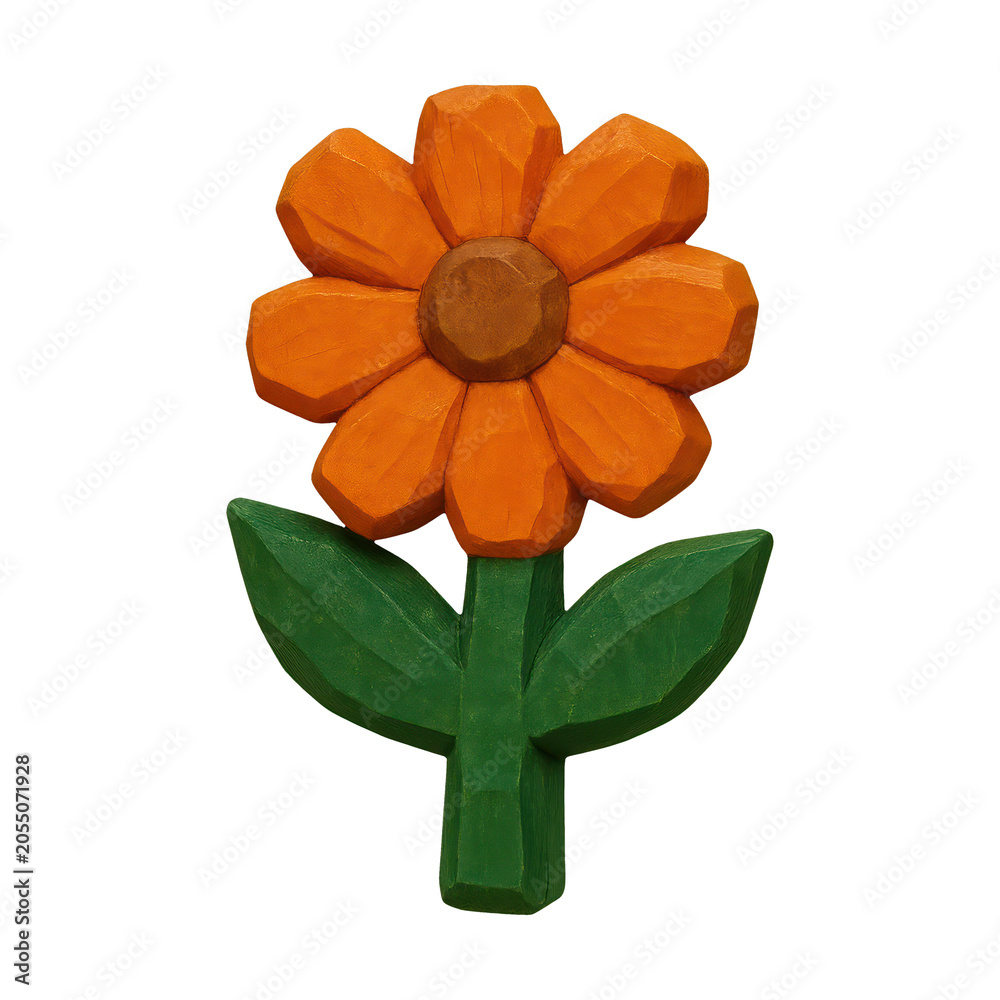 Obraz premium PNG Colorful carved wooden flower