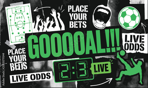 Photography Exciting live football match with live odds and betting opportunities, creating a thrilling atmosphere for fans