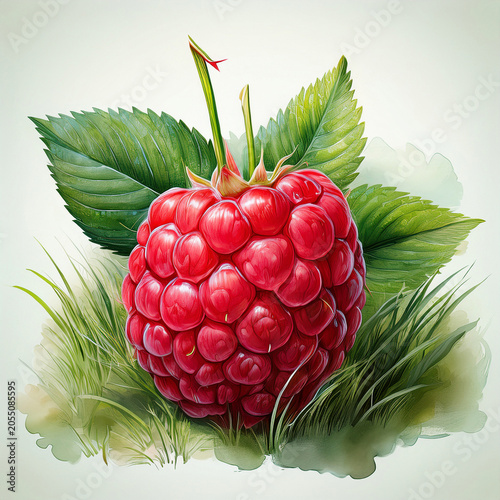 framboise, baie, fruit, aliment, rouge, fraise, isolé, sain, feuille, nature, été, plante, jardin, frais, sauvage, dessert, juteuse, macro, gros plan, délicieux