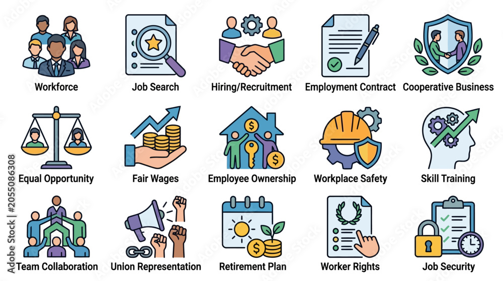 Fototapeta premium Business Workplace Concepts and Symbols.