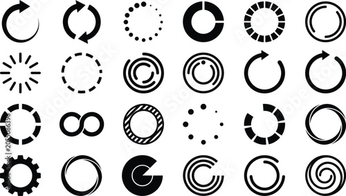 Schilderij op canvas Loading progress bar indicator collection vector set buffering website download