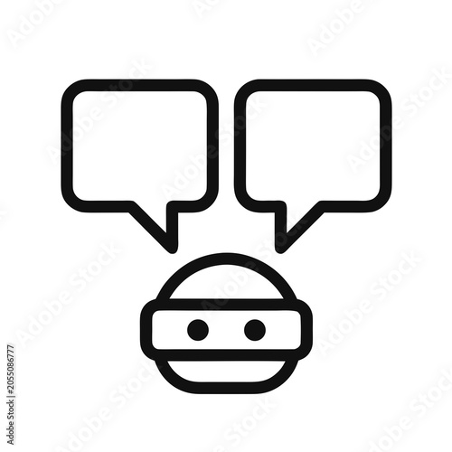 Minimalist AI agent assistant icon representing intelligent automation, virtual assistants, task execution, and modern artificial intelligence applications.