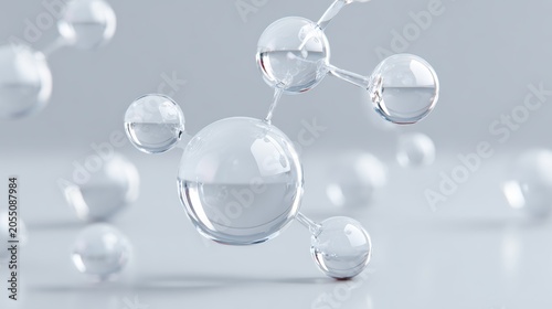 Transparent molecular structures on a reflective surface: chemistry and science concepts