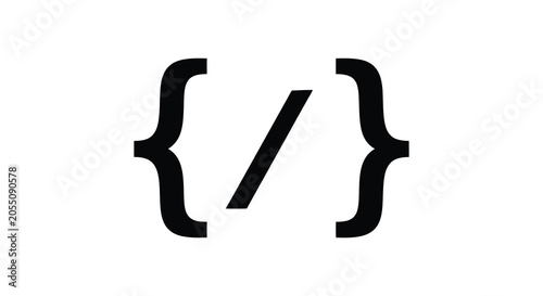 bracketed slash symbol silhouette bracket black white