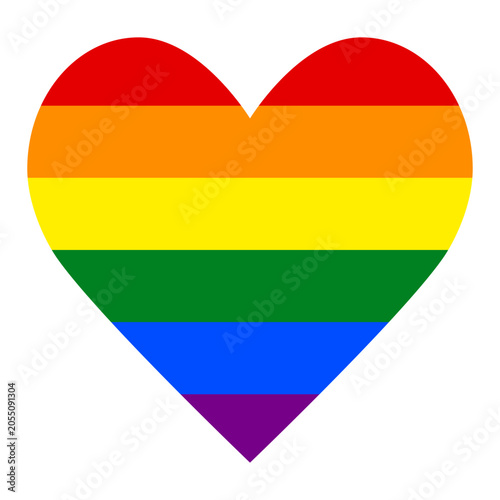 LGBT flag in the shape of a heart