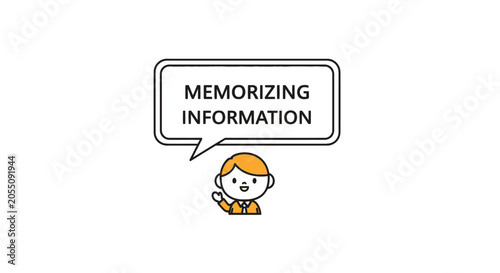 Foto Business character explaining memorizing information concept
