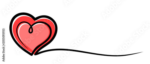 The symbol of a red stylized heart.
