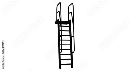 Obraz na płótnie chuklan ladder silhouette steps rungs climbing access