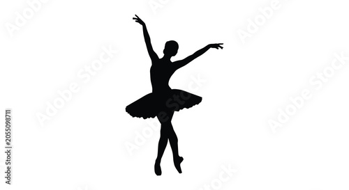 Foto ballerina silhouette on white background dancer graceful