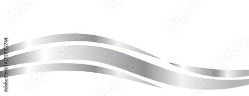 Flowing silver waves and swooshes with gradient for a luxurious border or footer on a certificate, banner