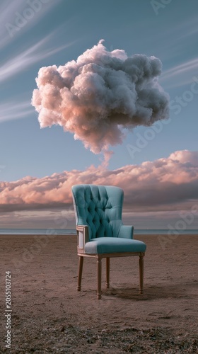 Floating Cloud Over Empty Chair