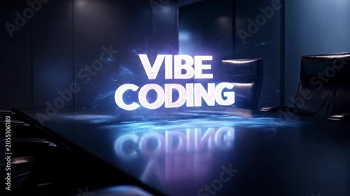 Vibe coding in modern conference room with digital technology and collaboration