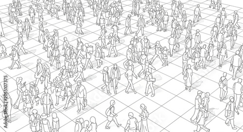 Large Group Of People Standing Together.