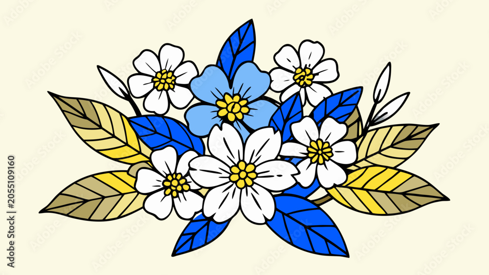 Fototapeta premium bouquet of flowers on a white background