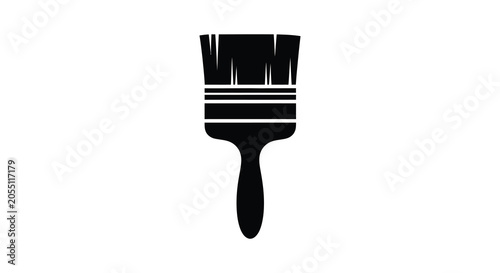 Foto Black paintbrush silhouette on a white background silhouette