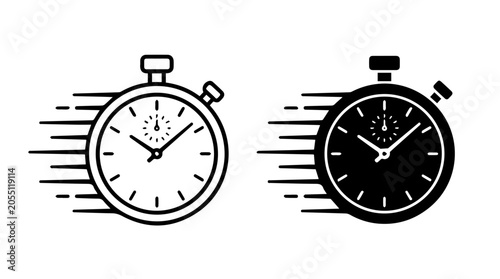 Foto Stopwatch Icon Set Representing Time, Speed, and Precision