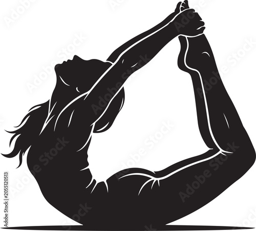 Tableau sur toile Woman doing yoga backbend stretch pose