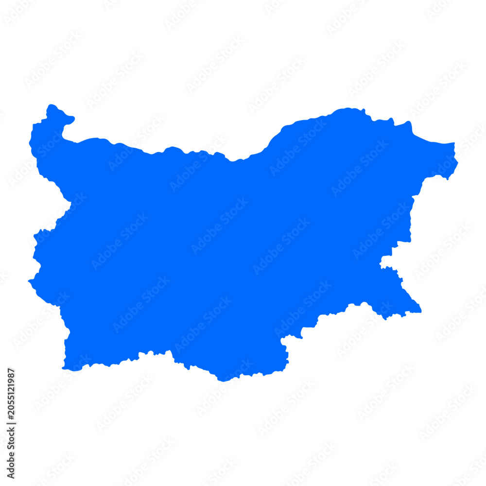 Obraz premium Bulgaria map silhouette. Map of the country's borders on a white background