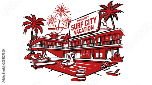 Obraz na plátně Surf City Vacation