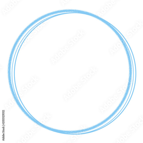 Light blue watercolor circle frame with textured brush strokes on white background