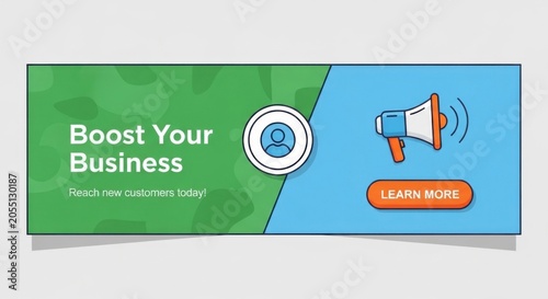 Business promotion banner with megaphone.