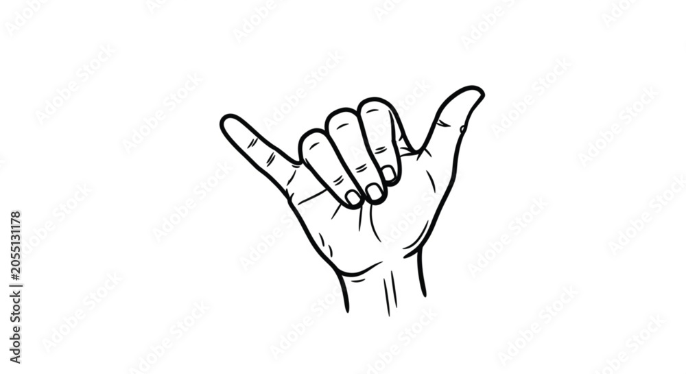 Fototapeta premium Hand making shaka sign gesture.
