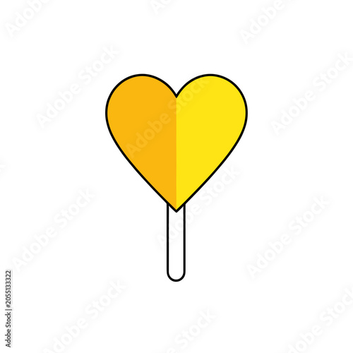 Heart Icon Vector Illustration, Isolated Transparent Background, Gradient Yellow Orange Love Symbol for Web App UI Design