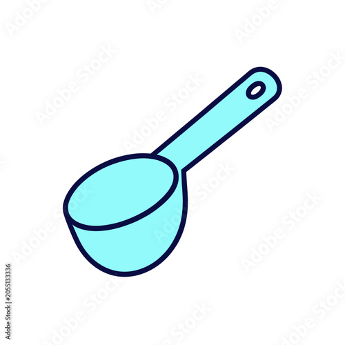 Light Blue Measuring Spoon Vector Icon, Isolated Transparent Background for Cooking Recipe and Baking Design