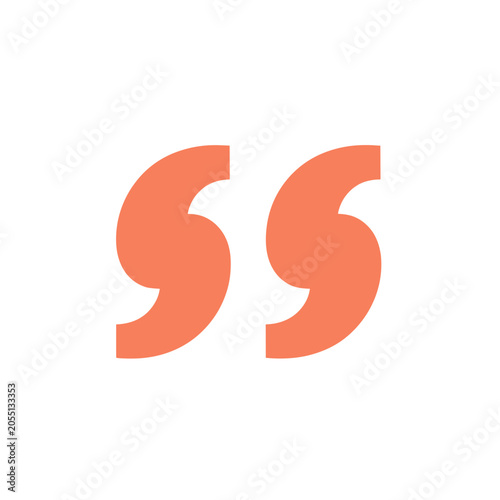 Orange Quotation Mark Symbol Vector Icon, Isolated Transparent Background for Web Design and User Interface Elements