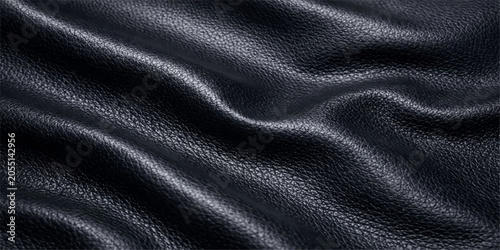Foto Elegant black satin and silk fabric background with smooth shiny texture and sof