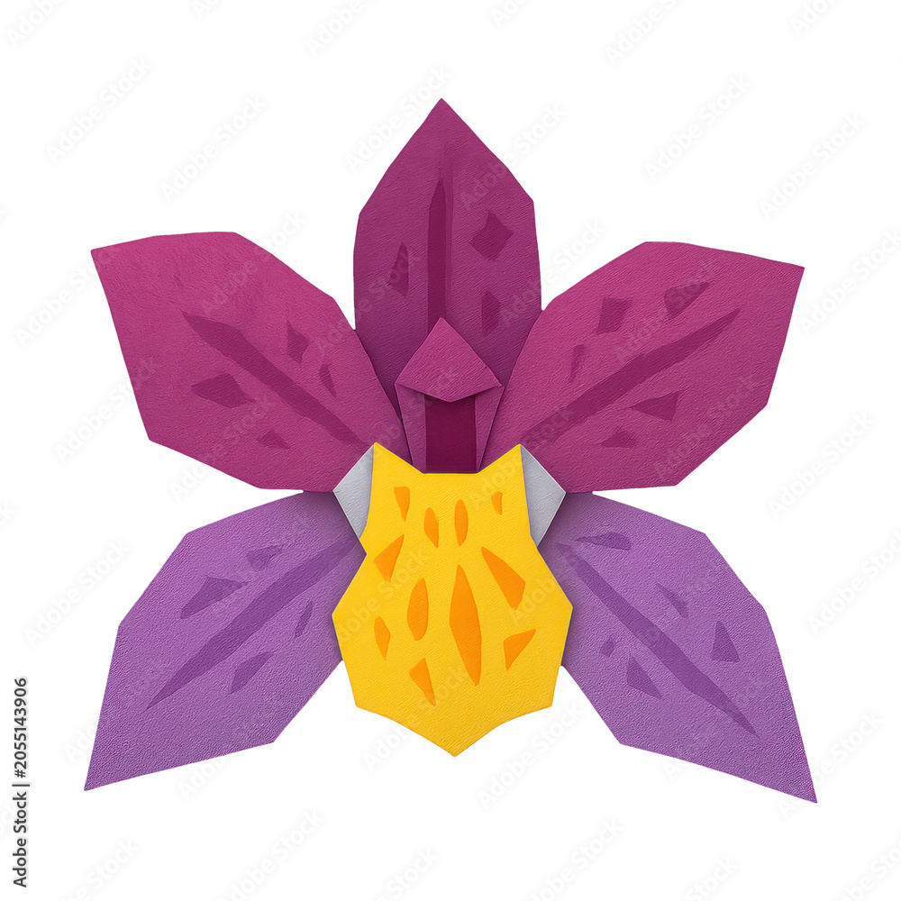 Obraz premium PNG Colorful paper orchid illustration