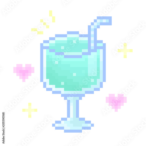 ピクセルアートな夏のしゅわしゅわドリンク★PNG