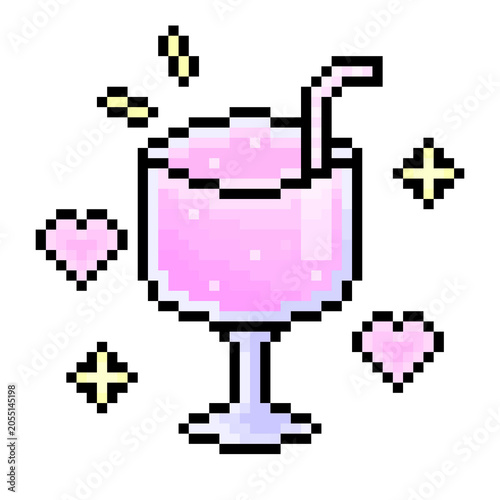 ピクセルアートな夏のしゅわしゅわドリンク⭐︎PNG