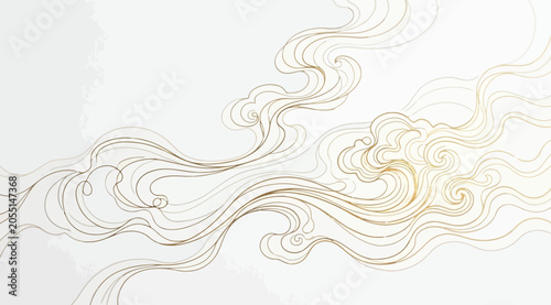 Photos Traditional chinese style golden cloud pattern, elegant flowing lines, auspiciou